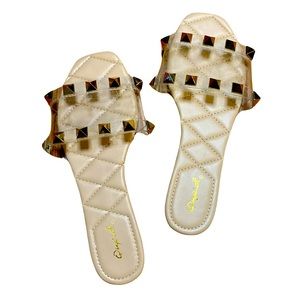 Gold studded sandals